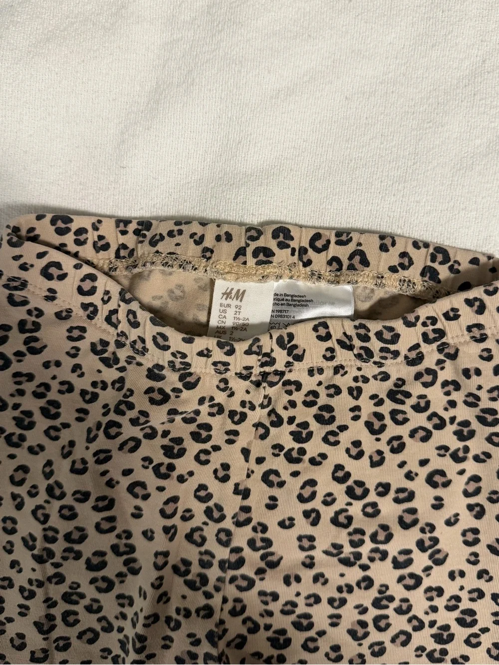 H&M Leopard Print Dress & Leggings Set - Beige, Black Dress 3T bottom 2T